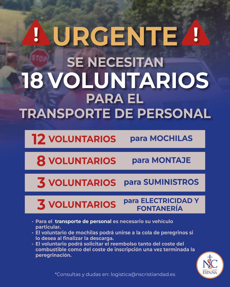 nscristiandades's tweet photo. ⚠️ URGENTE ⚠️

‼️Sin voluntarios, la peregrinación no sale adelante

➡️ https://t.co/4k5LBVxuAg https://t.co/M1wNw3lDOx