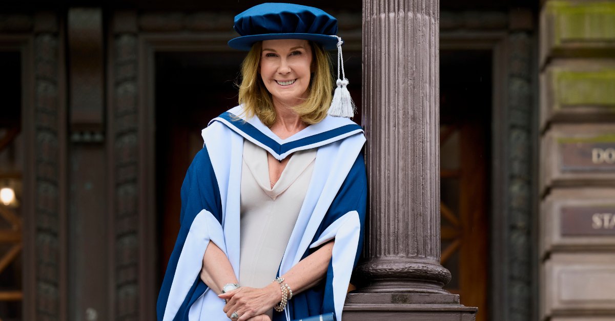 QMUniversity's tweet photo. Congratulations to Susan Black, a global leader in football communications, and Professor Carolyn McDonald, former Chief Allied Health Professions Officer for the Scottish Government, who received honorary degrees at QMU's graduation ceremonies today - https://t.co/vaLhKjIpu6 https://t.co/PnY1lYNmey