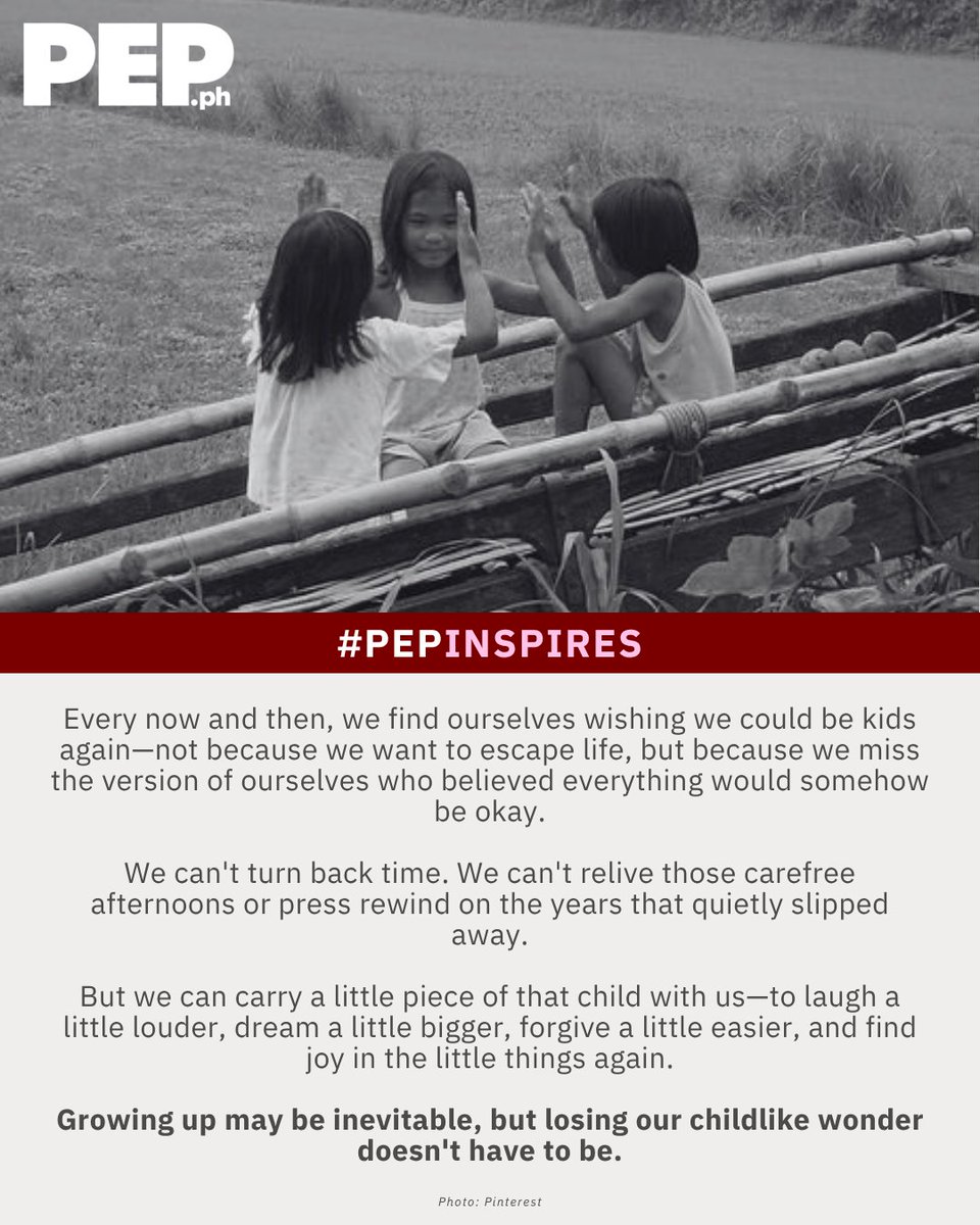 PEPalerts's tweet photo. Somewhere along the way, we started missing the days we once wished away—the days when our biggest worry was what game to play next, and tomorrow never felt so heavy.

#BeAKidAgainDay #PEPSocial #PEPAly #PEPInspires https://t.co/vMxk2zoN4J