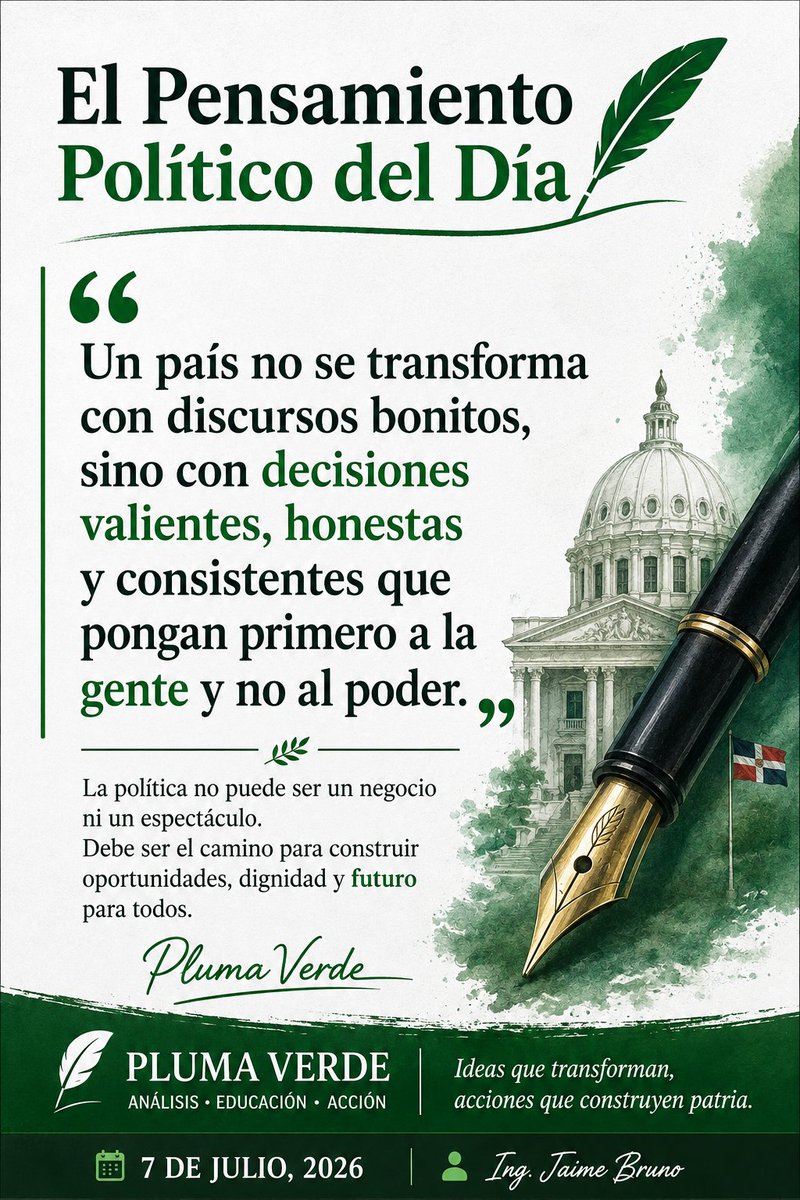 jamesbrurd's tweet photo. ¿Crees que la República Dominicana necesita más promesas o más decisiones valientes que pongan al ciudadano por encima de los intereses políticos? https://t.co/mPDPcsfOBU