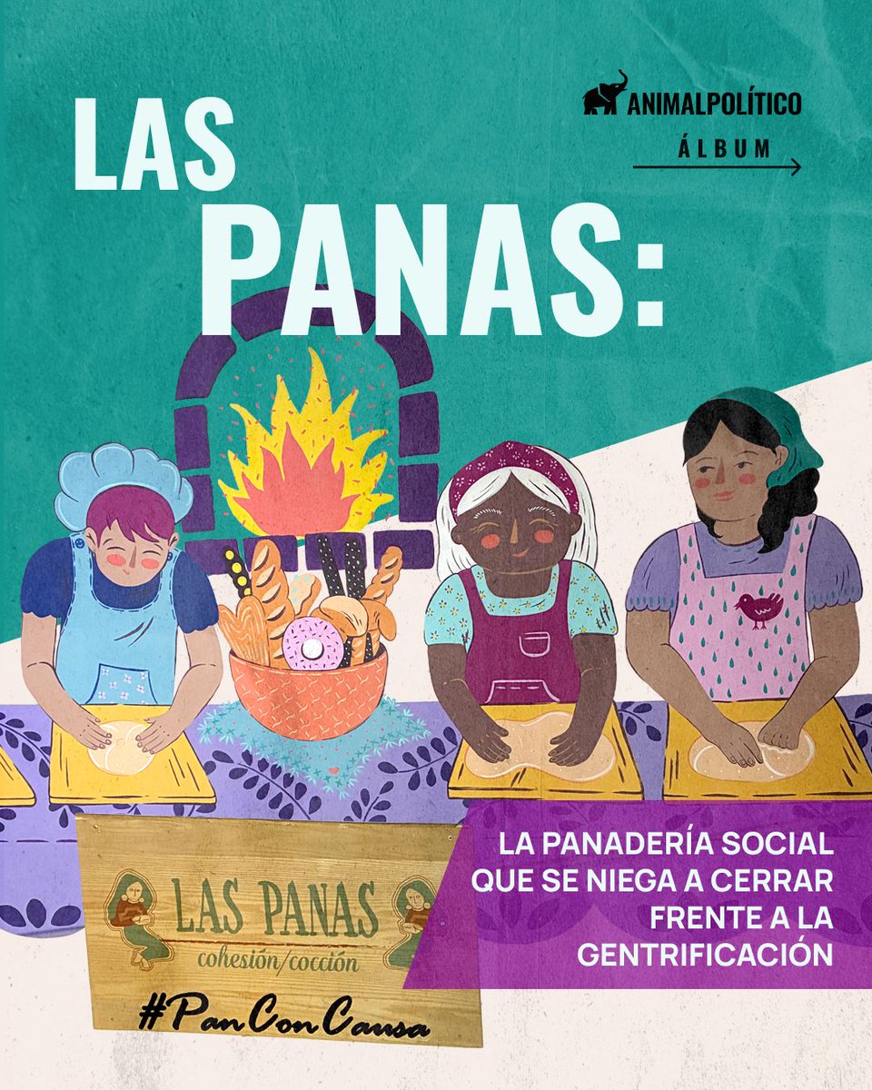 Pajaropolitico's tweet photo. 🥐  Las Panas es una panadería social que ha hecho de la harina y el horno herramientas de resistencia y autonomía ante el fenómeno de la gentrificación en la colonia Tránsito de la CDMX.

Hoy, se enfrenta a un desalojo inminente.  

Con información de @ere_aquino.
https://t.co/F0IVOLZbvC