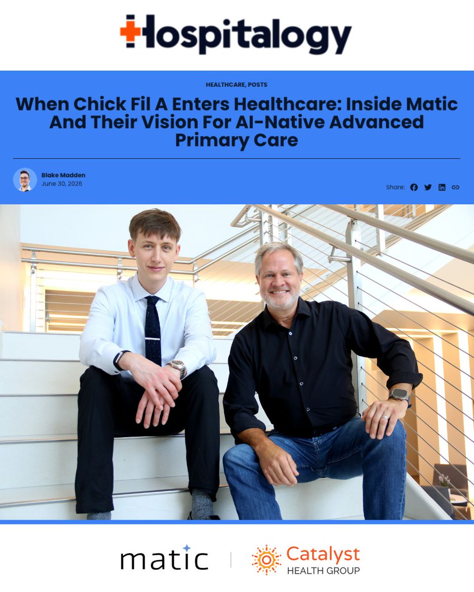 maticinside's tweet photo. What happens when experience design meets healthcare innovation?

It doesn't start with AI. It starts with experience.

Huge thanks to @B_Madden4  &amp; @Hospitalogy_HC  for capturing the philosophy behind Matic.

Read more: https://t.co/gkdDW49Z6B https://t.co/tmRvZLyD8T