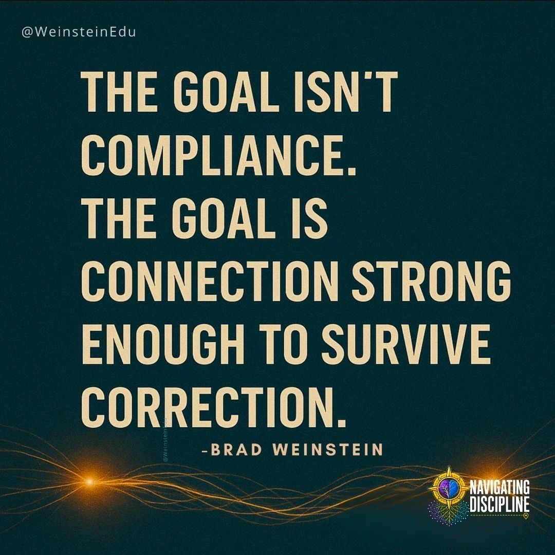 WeinsteinEdu's tweet photo. A lot of discipline conversations get stuck in a false choice.

Be firm or be relational. Hold students accountable or protect the connection. Correct behavior or understand it.

Students need adults who can do more than deliver consequences. They need adults who can stay steady enough to correct behavior without turning the moment into a contest for control.

That does not mean lowering expectations. It means building enough trust that correction can be received instead of only resisted.

The relationship is not the opposite of accountability. It is the structure that helps accountability hold.

When students believe an adult is still for them after a mistake, correction has a better chance of becoming learning instead of shame, avoidance, or escalation.