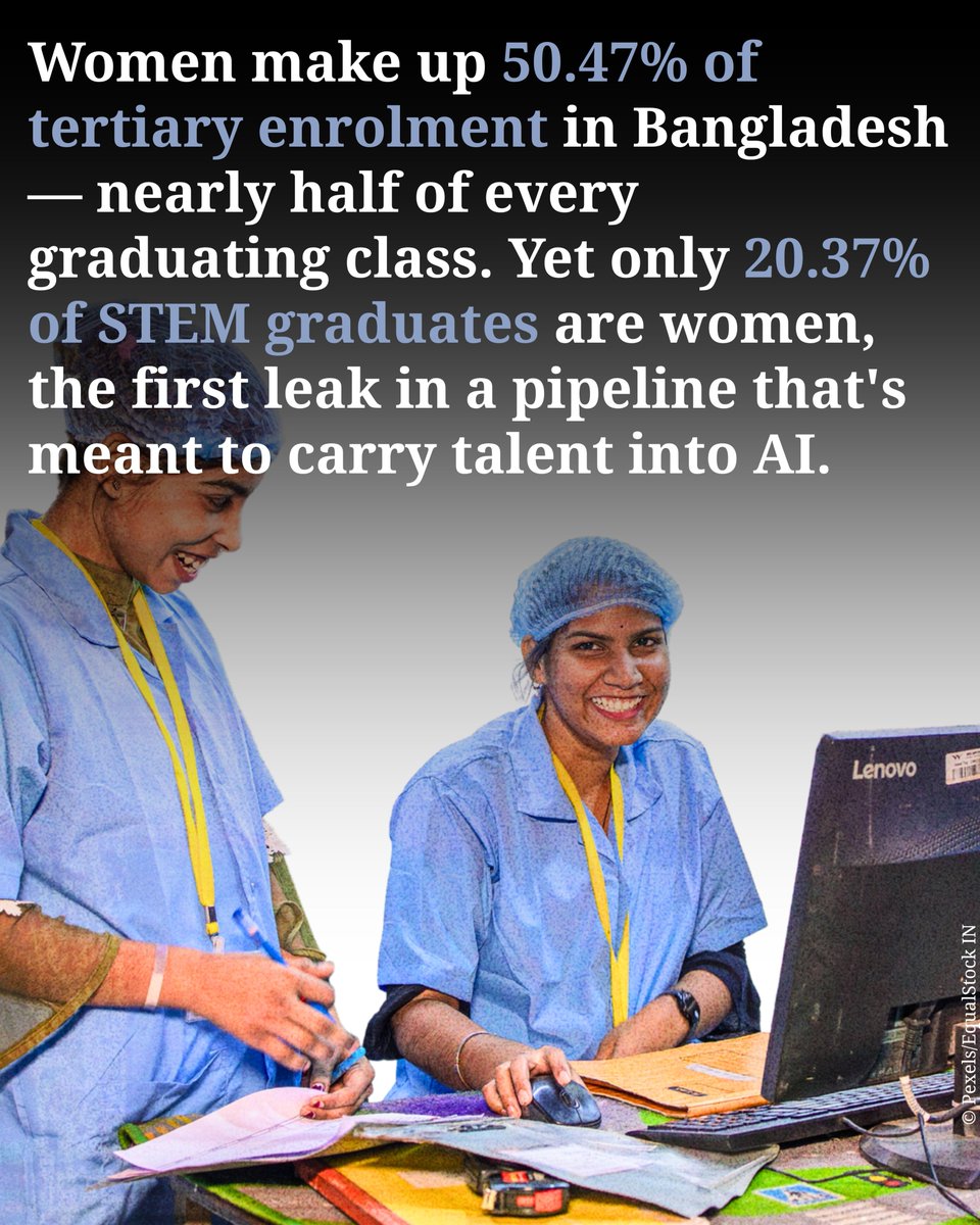 unescoindia's tweet photo. There are now more women in universities across South Asia than ever before. So why aren't they building AI?

The answer isn't a lack of talent or ambition. The data tells a different story.

Across the region, women's access to higher education has expanded significantly. https://t.co/yKKBAIbOJB