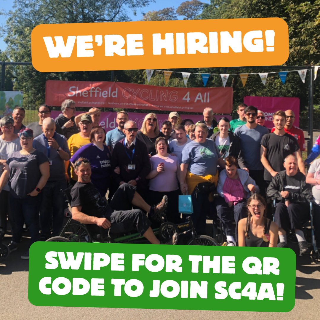 DisabilitySheff's tweet photo. We're Hiring a Cycle Operations Lead for our Accessible Cycling Project!

We’re hiring a Cycle Operations Lead for a 7-month sabbatical cover opening in our accessible cycling project.

If you'd like to learn more scan the QR code or visit https://t.co/SgGjAiJMxt

#cyclinguk https://t.co/l6OraiDOde