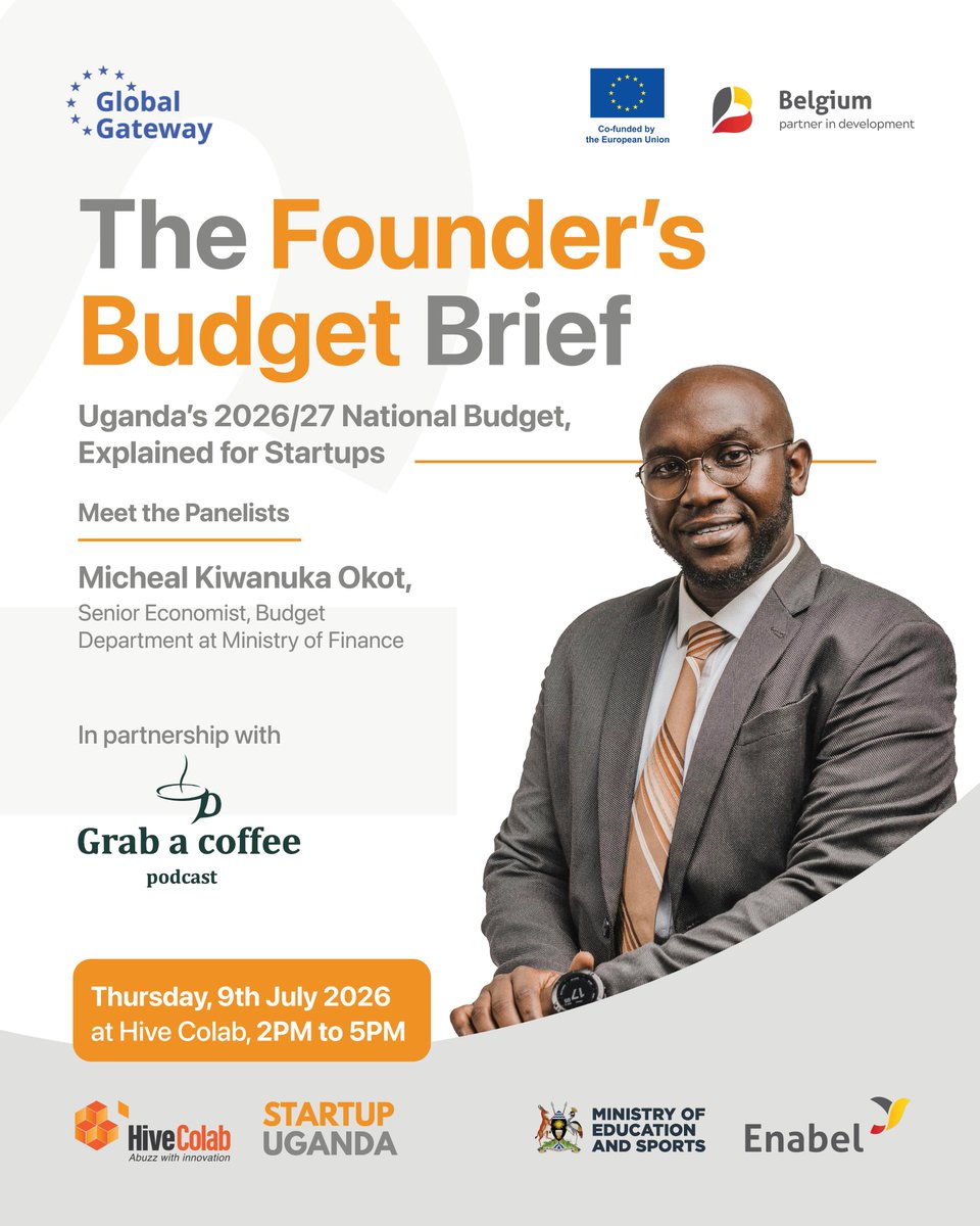 StartupUganda_'s tweet photo. Meet the Panelists | Micheal Kiwanuka Okot. 
 Micheal Kiwanuka Okot, Senior Economist at the @mofpedU  
He'll unpack what Uganda's 2026/27 National Budget means for founders, startups, and the innovation ecosystem.
Join us: https://t.co/EOUONZ5eDk
#FoundersBudgetBrief https://t.co/0Hy1KlJzLM