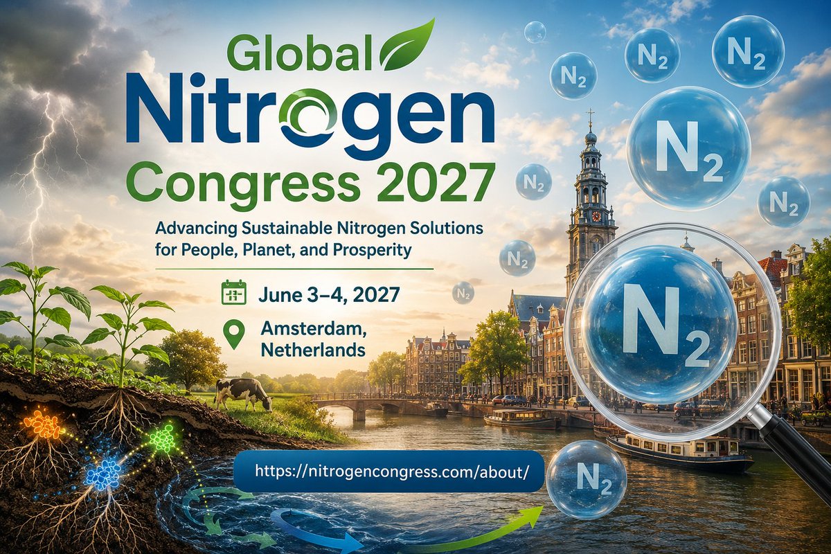 GNC_2026's tweet photo. Global Nitrogen Congress 2027!
June 3โ4, 2027
Amsterdam, Netherlands
https://t.co/jIH3EMMBDi
#NitrogenCongress2027 #NitrogenScience #SustainableAgriculture #NitrogenCycle #EnvironmentalScience #ResearchConference #Amsterdam #Sustainability #AgricultureResearch #GreenFuture https://t.co/3p1NkvCRxr