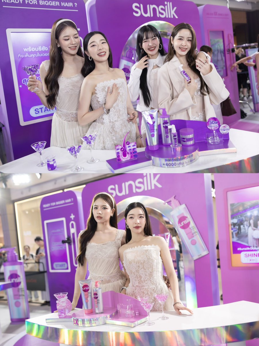 ayaorapan's tweet photo. Celebrating the launch of Sunsilk Bouncy Big Hair x Becky today. 💜🪽✨
It’s time to unlock the ultimate hair volume in our own unique way. 

#SunsilkBouncyBigHair
#SunsilkxBecky #SunsilkThailand
#ayaorapan https://t.co/y5XOGlQ0xQ