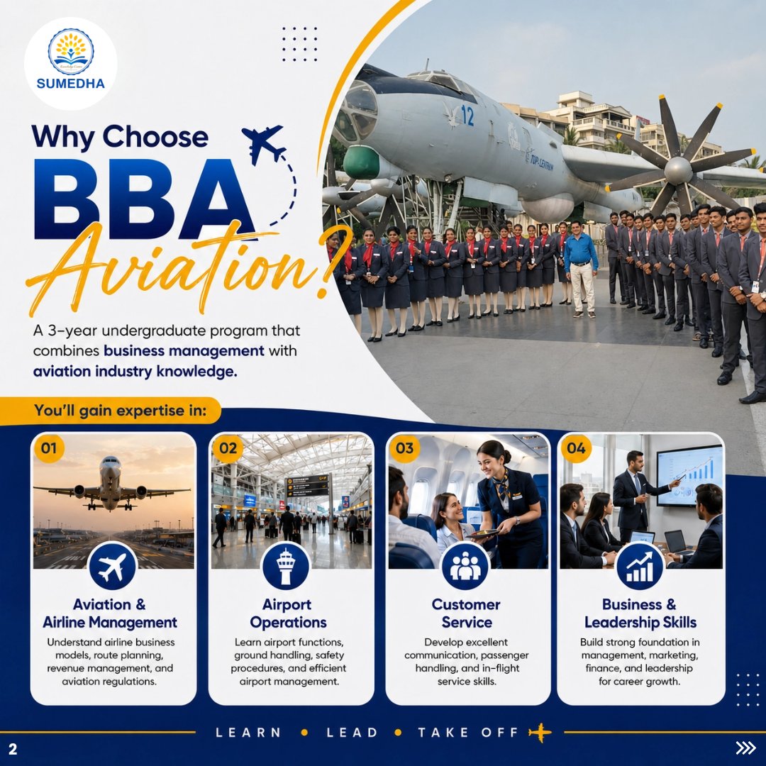 SumedhaIIM's tweet photo. Launch your aviation career with Sumedha's BBA Aviation program! ✈️

🎓 Eligibility: 10+2 (Any Stream)

💼 100% Placement Assistance

📥 DM 'BBA' to apply!

📞 +91 9966 199 883

🌐 https://t.co/raUU8HatGr

#BBAAviation #Sumedha https://t.co/ldH8a8taS2