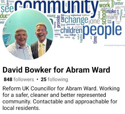reformexposed's tweet photo. Hi @drdavidbull, can you tell us what's happened to Councillor David Bowker? The one in the photo with you. He's not posted on his Facebook since 14th May, and only attended 1 meeting at Wigan Council.

You might remember him, he's the guy who owed HMRC over £250,000 through failed firms: https://t.co/EmMqmDP9kd

Reform UK in Wigan seem to have a collection of unfit councillors.
