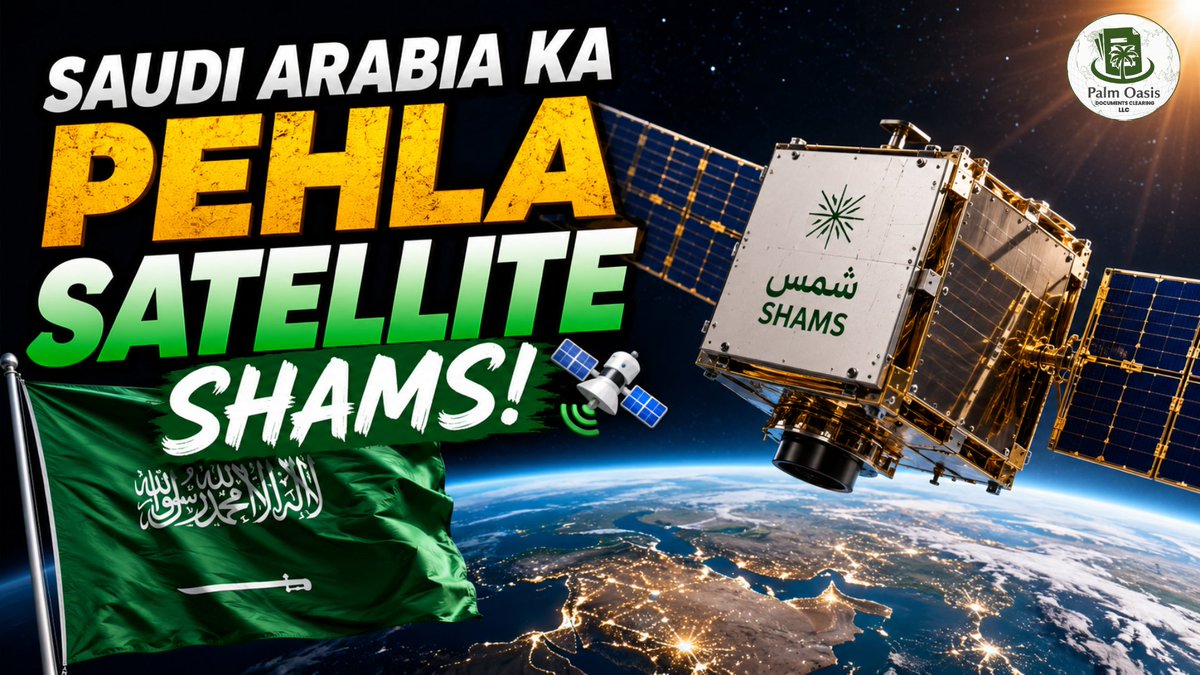 PO_Doc_Clearing's tweet photo. ๐ Saudi Arabia Ka Pehla Satellite "Shams"! ๐ธ๐ฆ๐ฐ๏ธ | Space Mein Saudi Ki Bari Kamyabi
Want to know what happened in the video? Click the link below to watch the full video๐
https://t.co/TZV3zwBRNP
#SaudiArabia #ShamsSatellite #SaudiSpace #SpaceNews #saudiupdates https://t.co/aKNRmzPcA3