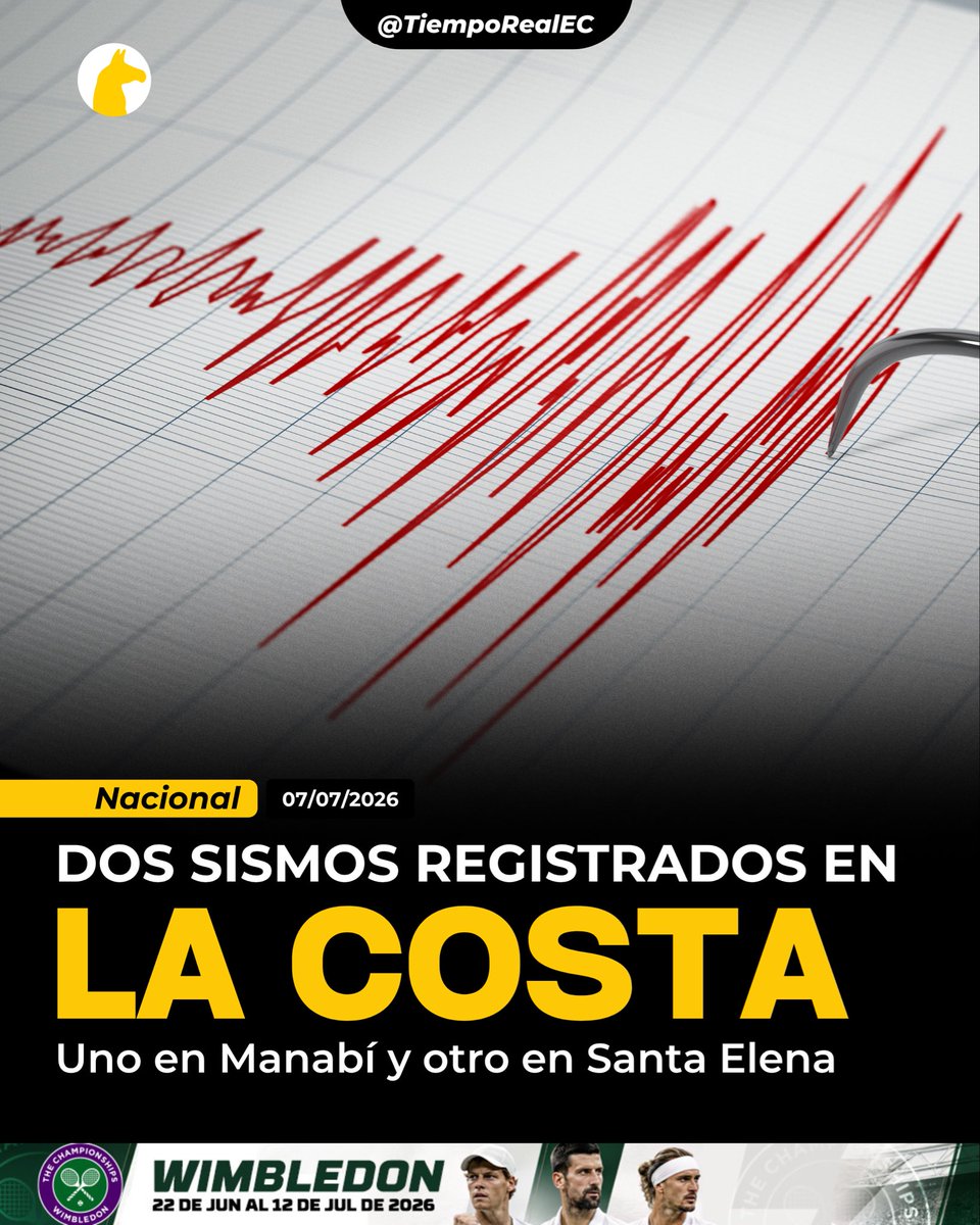 TiempoRealEC's tweet photo. 🌎   DOS SISMOS SACUDIERON LA COSTA ECUATORIANA LA MADRUGADA DE ESTE MARTES

📍 La madrugada de este 7 de julio, el Instituto Geofísico de la Escuela Politécnica Nacional (IG-EPN) reportó dos sismos frente a la Costa ecuatoriana. El primero ocurrió a las 03:34, con una magnitud de 3,8 MLv, a 10 kilómetros de profundidad y con epicentro a 31,86 kilómetros de Puerto López, provincia de Manabí. 

📌 Minutos después, a las 04:21, se registró un segundo movimiento telúrico de 3,6 MLv, a 37 kilómetros de profundidad, localizado a 25,65 kilómetros de Santa Elena.  

📡 De acuerdo con el Instituto Geofísico, ambos eventos fueron de magnitud moderada y, hasta el momento, no se han reportado personas heridas ni daños materiales asociados a los movimientos. Las autoridades mantienen el monitoreo permanente de la actividad sísmica en la región.  

🌊 Los especialistas recordaron que los sismos frente a las costas de Puerto López se han presentado con frecuencia durante las últimas semanas. Ecuador se encuentra ubicado sobre el Cinturón de Fuego del Pacífico, una de las zonas con mayor actividad sísmica y volcánica del planeta, donde la interacción entre placas tectónicas provoca movimientos telúricos de manera recurrente.

⚠️ Ante este tipo de eventos, el IG-EPN recomienda mantener la calma, identificar zonas seguras dentro de viviendas y lugares de trabajo, alejarse de ventanas y objetos que puedan caer, y mantenerse informado únicamente a través de los canales oficiales.

#TiempoRealPlus #Sismo #Temblor #Ecuador #Manabí #SantaElena #PuertoLópez #InstitutoGeofísico #IGEPN #Prevención