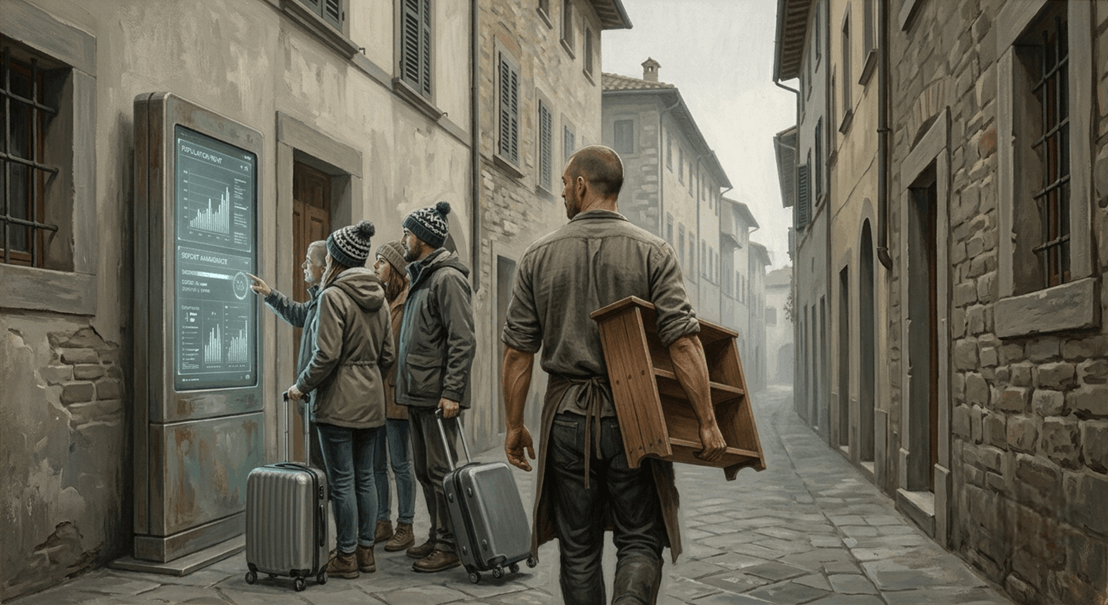 alecosimetti's tweet photo. Il lavoro manuale, quello digitale e l'inganno del totem

Non serve realtà aumentata se c'è deserto demografico: la pietra non si salva con gli schermi, ma con corpi e mani che garantiscano una presenza reale e stabile.
https://t.co/guy2dy9ZVl https://t.co/QR85GkEN2n