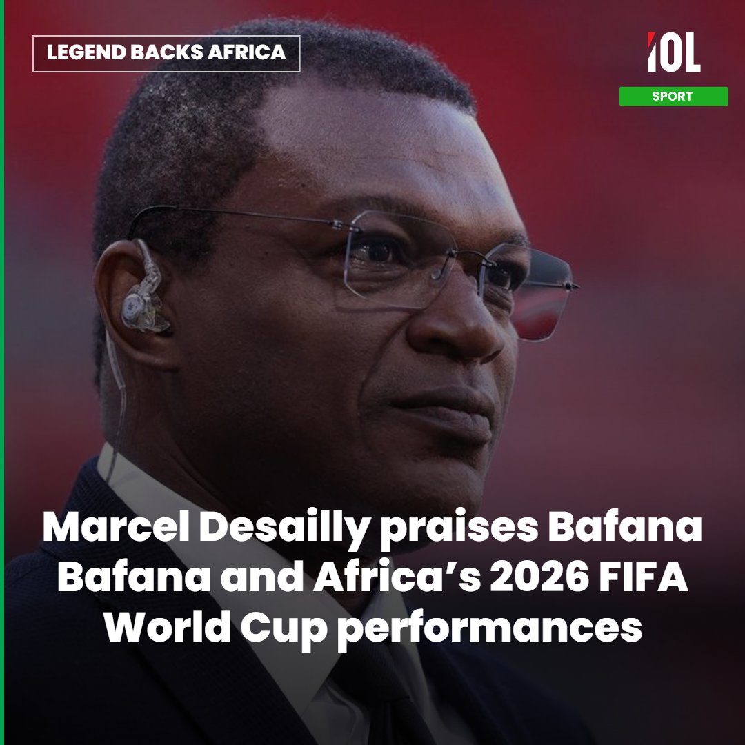 IOLsport's tweet photo. Former France World Cup winner Marcel Desailly has praised Bafana Bafana and Africa’s impressive performances at the 2026 FIFA World Cup, saying the continent’s growing success is good for football.
Read on https://t.co/8F7zdAlL4E
#WorldCup26 #BafanaBafana #FIFA https://t.co/90Lr7Az5A0