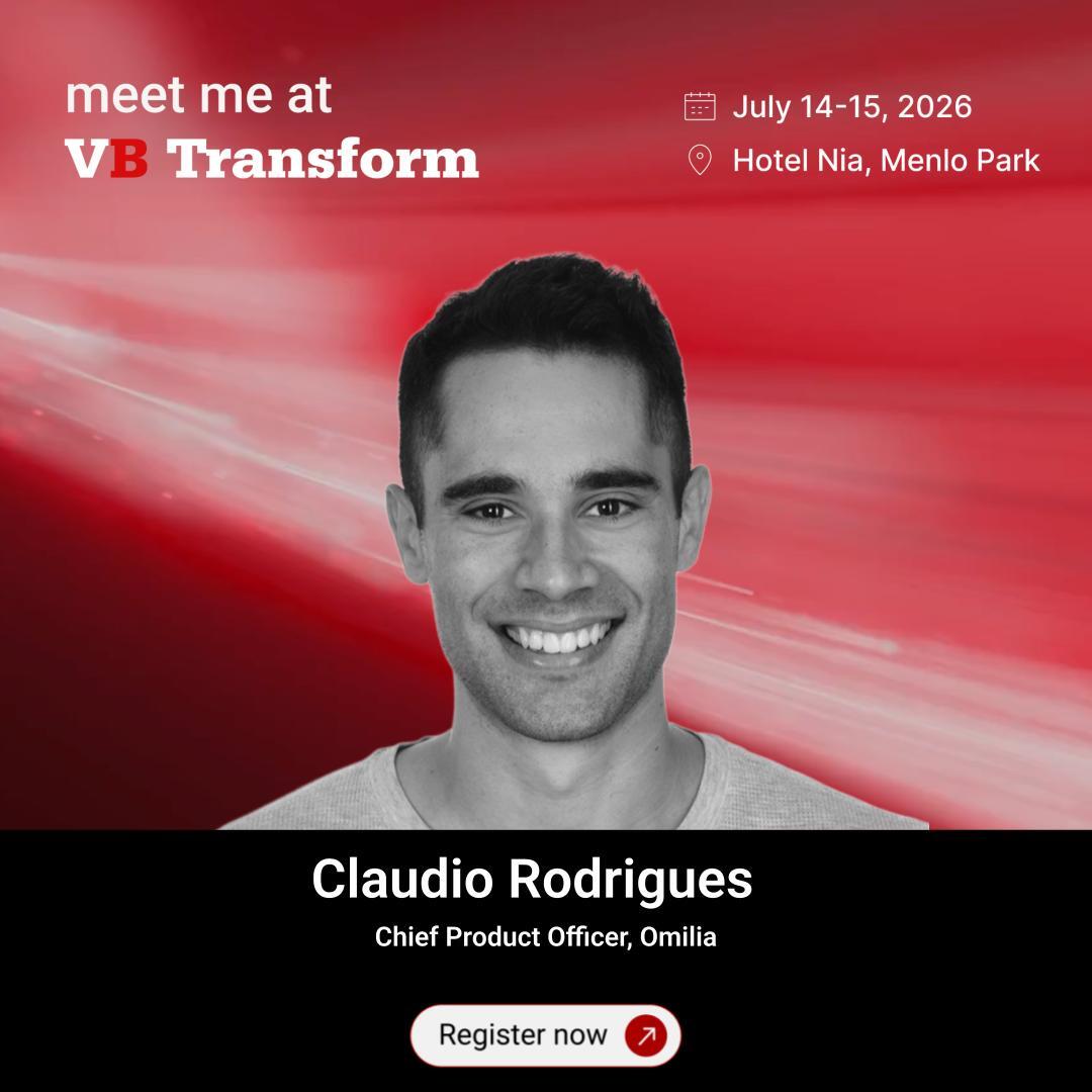 omilialtd's tweet photo. Omilia's Chief Product Officer, Cláudio Rodrigues, will be speaking at #VBTransform2026, @VentureBeat's flagship enterprise AI event, July 14–15 at Hotel Nia in Menlo Park.
Claudio will be presenting Omilia's Self-Learning Agentic CX Platform as part of the AI Innovation Showcase, demonstrating how Omilia can orchestrate across an existing CX stack to deliver production-grade agentic systems that are continuously improving, whilst maintaining the control, auditability and latency requirements that are non-negotiable for enterprise customers servicing millions of calls per day.
If you're attending, let's connect. Use code VBT26Speaker for 50% off your registration.
Register → https://t.co/v1emXPvHcm
#EnterpriseAI #AgenticAI