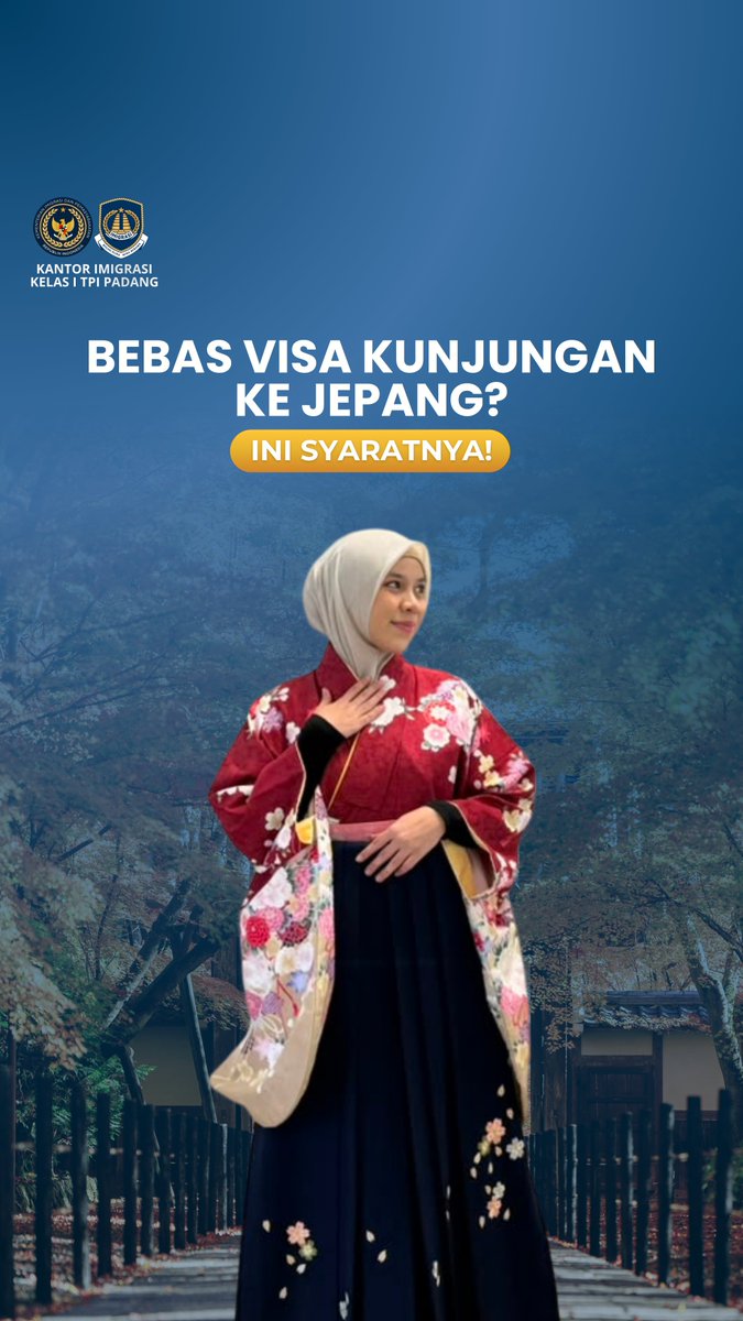 imipadang's tweet photo. Hai Sahabat Mido!

Tahukah kamu? Pemegang Paspor Elektronik berkesempatan menikmati fasilitas bebas visa ke Jepang untuk kunjungan singkat. Namun, fasilitas ini tidak berlaku otomatis ya. https://t.co/zNUIXh8phP