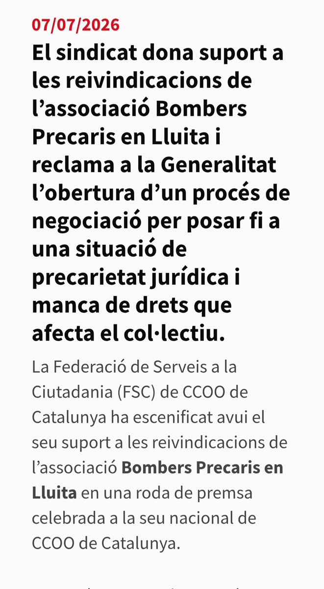 BombersPrecaris's tweet photo. Un gran pas en consciència social 👏👏👏 https://t.co/8RR7a8Ud5K