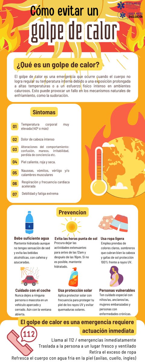 SEMES_'s tweet photo. Ten a mano estas recomendaciones de @divulgasemes  ante las altas temperaturas 🌡️🌡️ https://t.co/8aC2V90ygq