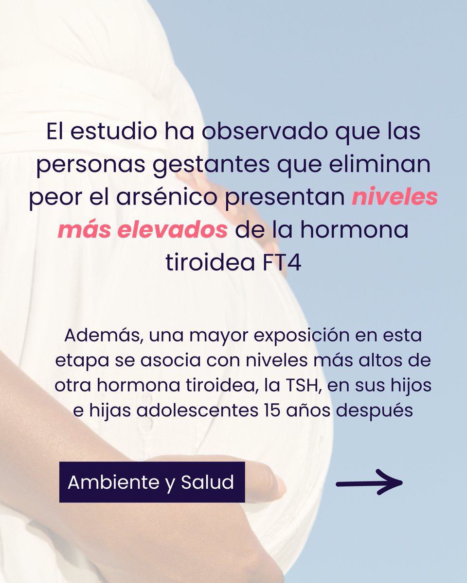 GVAfisabio's tweet photo. ⚖ ¿Qué relación existe entre la exposición prenatal al arsénico y el equilibrio hormonal años después?

📑 Un nuevo estudio del Área de Investigación en Ambiente y Salud de Fisabio y el CIBERESP aporta evidencias al respecto.

Accede al artículo: https://t.co/EDsnKA563T https://t.co/0hkfuYQoFO