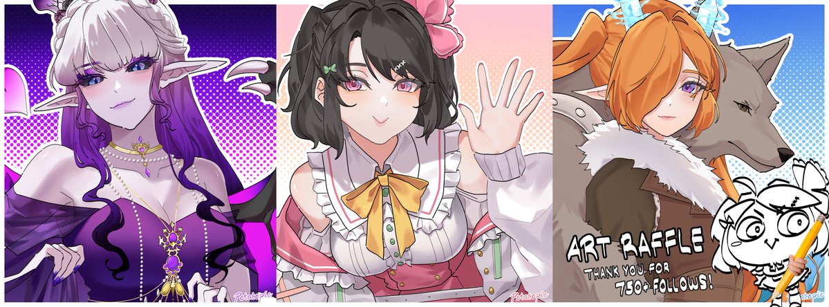 potatopie1859's tweet photo. ART RAFFLE FOR 750+ FOLLOWS 

Thank you so much for 750+ follows! I'm grateful for the support, so I’d like to celebrate with an art raffle! 

2 WINNERS will receive a half-body SKEB-style illustration in this art style!

- 🩷, 🔁, and follow me!
- Comment your OC

Deadline: 6/22 https://t.co/5moBUpVyjo