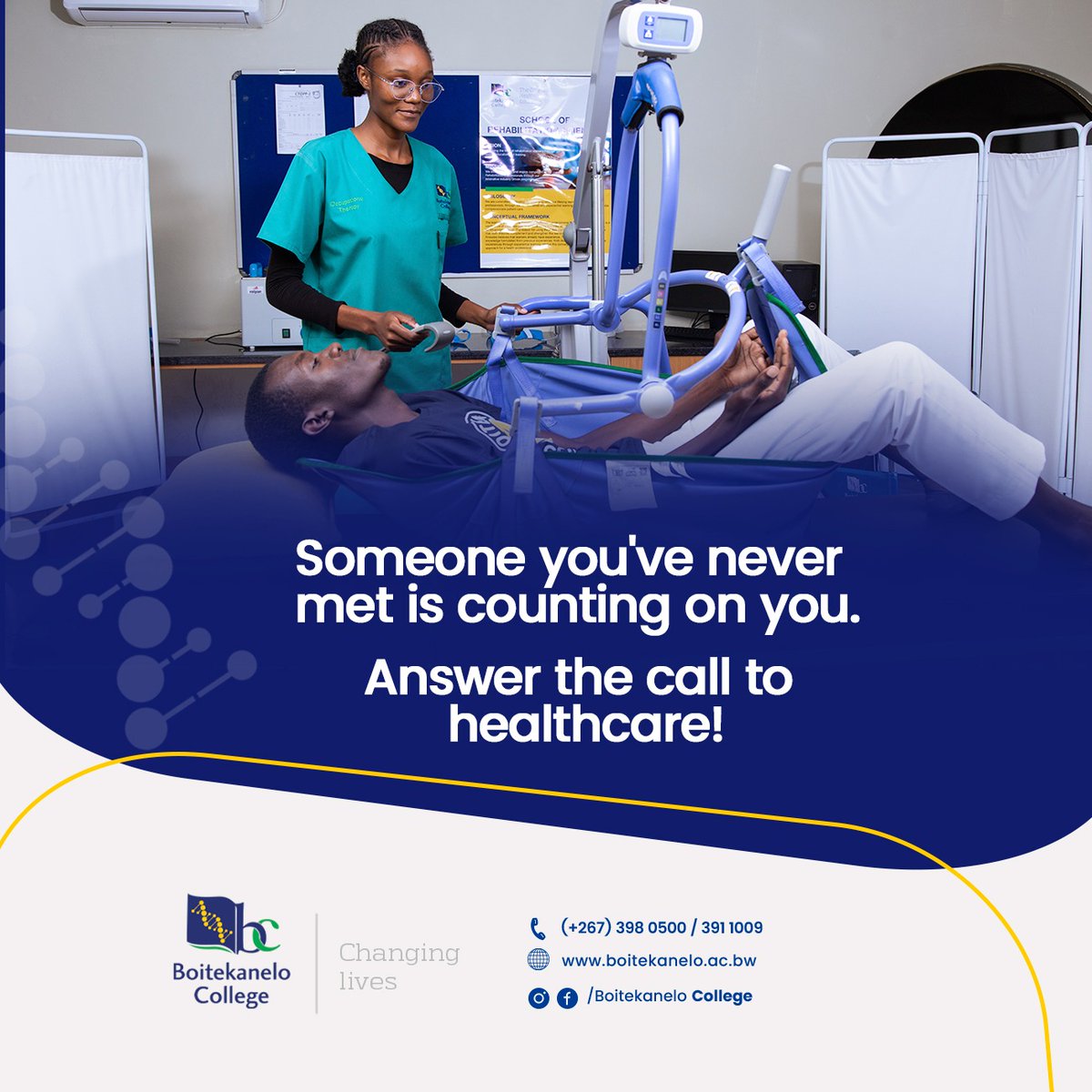 BoitekaneloC's tweet photo. Right now, someone is waiting for answers, treatment, and a healthcare professional who has the knowledge, skills, and compassion to help. That professional could be you.

Your journey to changing lives starts here.
Apply today and start in August: https://t.co/byuMX1VOAK https://t.co/WiDUyhC4Kt