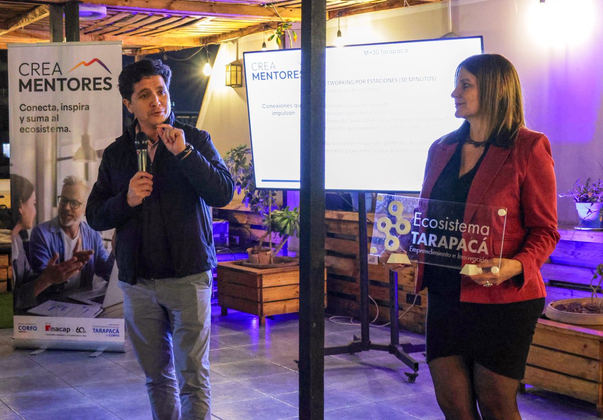CorfoTarapaca's tweet photo. 📢♻️Crea Mentores♻️
Proyecto Viraliza Formación, apoyado por Corfo, ejecutado por Inacap a través de iniciativa Crea Empresa, realizó jornada de Networking. 40 emprendedores se preparan como mentores en emprendimiento e innovación en #Tarapacá.
#Innovación #Iquique
💪🚀🌎✅ https://t.co/Cl8yhVezly
