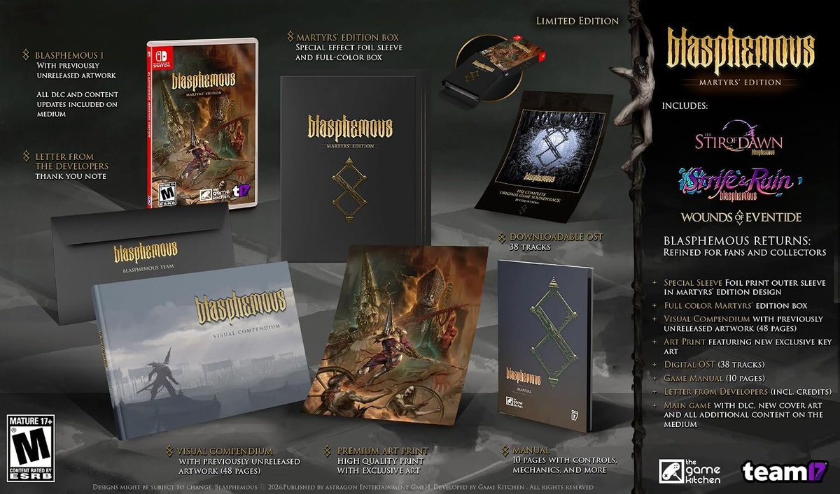 Wario64's tweet photo. Blasphemous: Martyrs Edition (Switch) up for preorder at Best Buy ($49.99) https://t.co/7pqd0a2paZ 
Amazon https://t.co/5IsFTuzTeh
Walmart https://t.co/WCWGN8aX0j
VGP https://t.co/h0gbnmFGvw
PNP https://t.co/q4uOxzt2jS #ad https://t.co/PHe2BS2E7s