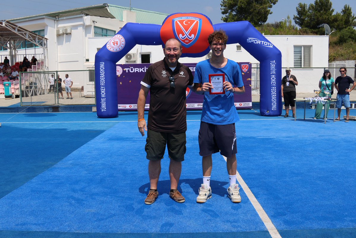 TurkHokey's tweet photo. Patrik HORVAT from Croatia was named Best Goalkeeper of the EuroHockey U16 5s Championship Boys 2026! 👏🏻🇭🇷

His plaque was presented by Umpires Manager John Heron. 🏑🇹🇷 https://t.co/r1YKhyZe9k