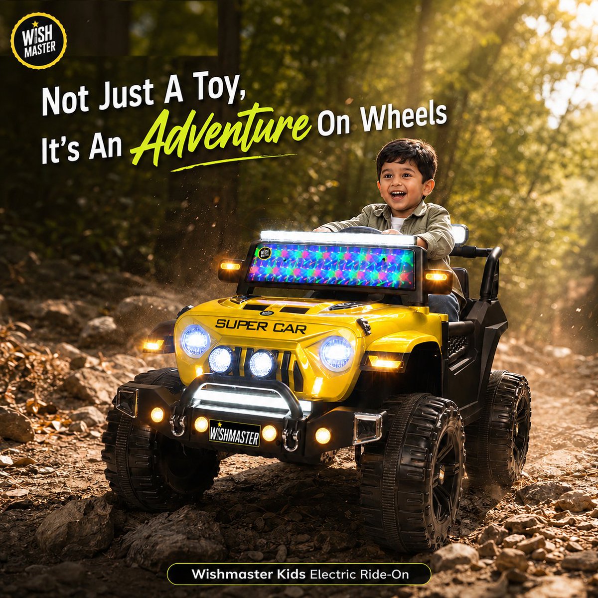 Wishmaster_kids's tweet photo. Every ride feels like a mini adventure! 🚙✨
Wishmaster Kids Ride-On Jeep brings RGB lights, music, and endless fun for little explorers.
#Wishmaster #RideOnJeep #KidsElectricCar #KidsToys #LittleExplorers #AdventureOnWheels #KidsFun https://t.co/tc2OTtuU8N