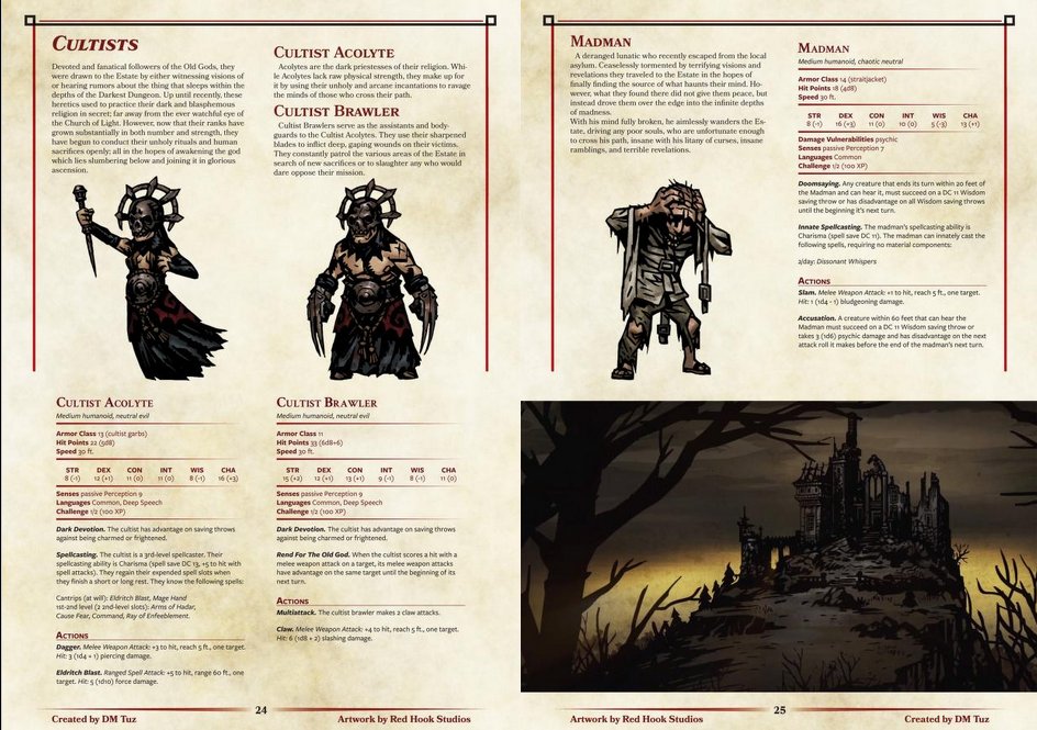 dm_tuz's tweet photo. Just saying: I made a 157 lage monster handbook for free that you should check out featuring all the enemies from Darkest Dungeon and their different difficulties.

#DnD #TTRPG #DnDHomebrew #TTRPGcommunity

While you're at it check out more of my stuff on Patreon! https://t.co/eptfotLwzE