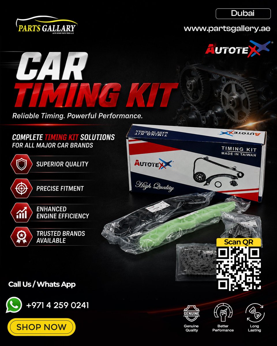 partsgallery's tweet photo. Your engine deserves the best. 🔧

Upgrade with premium AUTOTEX Car Timing Kits from Parts Gallery for superior quality, precise fitment, and reliable performance.

📍 Dubai
📞 +971 4 259 0241
🌐 https://t.co/Y9eib3ICdH
#TimingKit #CarPart #AutoParts #Dubai #AUTOTEX #PartsGallery https://t.co/7jyaJ5In9J