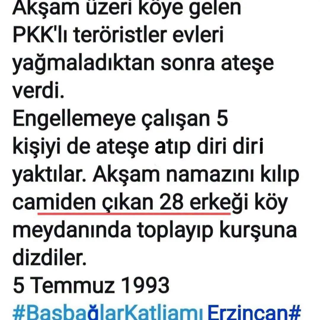 akasyasari12522's tweet photo. #Başbağlar katliamı üzerinden 33 sene geçtj

Faillerin hepsi yakalndığı halde serbest bıraklıdı 
Ve 
HALA HESAP SORULMADI.M https://t.co/hVL66OZxwh