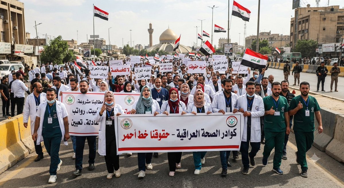 lab_500's tweet photo. إلى رئيس الوزراء العراقي الاستاذ علي الزيدي 
يجب فتح تحقيق عاجل وفوري حول كارثة المهن الطبية والصحية في العراق ومحاسبة كل من تسبب بهذه الأزمة @AliFalihAlzaidy 
#الجيش_الابيض #المهن_الطبية_والصحية https://t.co/4RcreYhHwQ