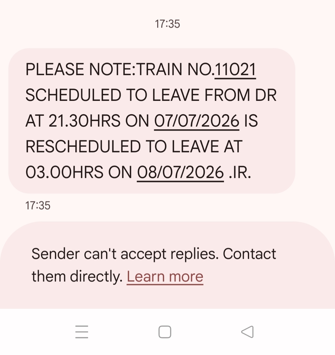 MahanteshM41448's tweet photo. @RailMinIndia @IRCTCofficial Booked Train 11021 under curr availability as it showed 1:00am departure from Pune. Right after booking, I got an SMS saying the train  delayed by 5.5 hrs. Why wasn't this shown b4 booking? Now I must file a TDR and wait for a deducted refund. https://t.co/9IyqmrEkH7