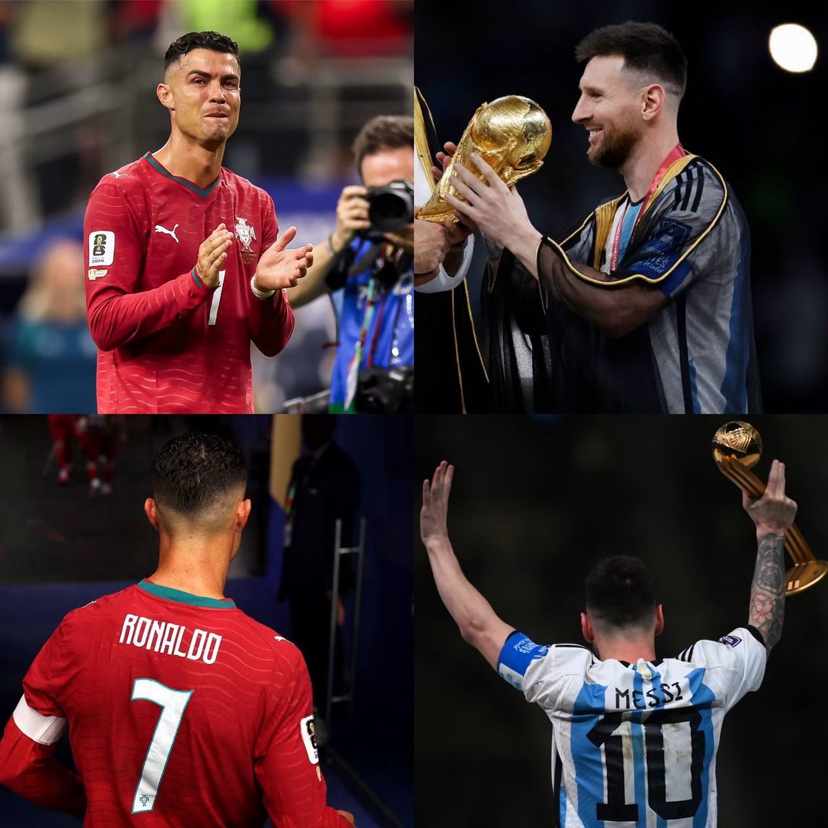 appiecule's tweet photo. 'Messi played for a national team with history and tradition, unlike Cristiano, who wrote his country's history himself.'

That has to be one of the funniest arguments Ronaldo fans keep repeating. Who told you that playing for a national team with a rich legacy and legendary players is an advantage? If anything, it's a huge burden. You're expected to match or surpass everything those legends achieved. That's exactly what happened to Messi. Argentine fans criticized him for years, and even Maradona himself publicly belittled him. Yet despite all that, Messi went on to surpass every legend his country had ever produced—including Maradona.

And since when is modern football measured by history? If it were, Manchester City and Paris Saint-Germain would still be irrelevant clubs. By the same logic, you could say Messi's Champions League legacy with Barcelona is greater than Cristiano's with Real Madrid because Madrid already had nine European Cups before Ronaldo arrived, while Barcelona had only one before Messi helped them reach five. But that's not how modern football works. What matters is who was better. During Ronaldo's time, Portugal were at least on Argentina's level—if not stronger—except, of course, from the start of the Qatar World Cup, when Portugal's squad was clearly much stronger on paper.

Even in 2014, when Messi dragged an average Argentina side to the World Cup final, Argentina were nowhere near better than Portugal.

The difference was Messi. He's the kind of player who transforms every team he joins. In every tournament he enters, he ends up being the best player and walks away with the individual awards.

Don't even try to use that argument. It's one of the dumbest talking points Ronaldo fans repeat, and it sounds like something only someone who started watching football yesterday would say.