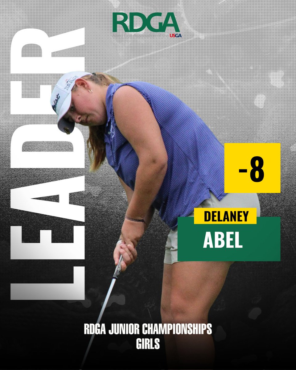 RDGA1929's tweet photo. A special Round 1 performance at Locust Hill 👏

Delaney Abel fired an impressive 8-under par to take the lead in the Girls Junior Division at the 2026 RDGA Junior Championships.

The future of Rochester golf is on display this week ⛳

Scoring ➡️ https://t.co/Midnf6iqTB

@USGA https://t.co/33DR3WKHJN
