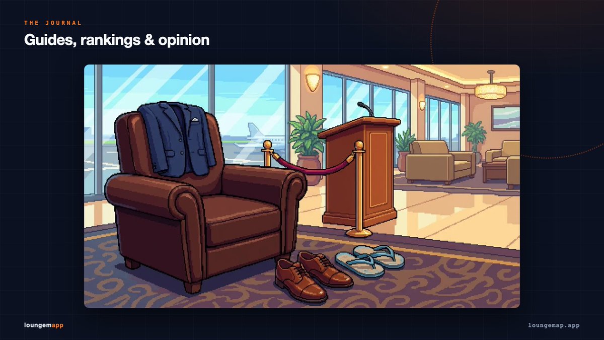 LoungeMapApp's tweet photo. We're fully independent. No lounge pays for inclusion or placement, so when we say a lounge is worth it, that's the data talking, not a sponsorship.

For longer reads, there's The Journal: lounge etiquette, access rules, and everything in between. https://t.co/wMV76Auk2s https://t.co/UioUy0RP5d