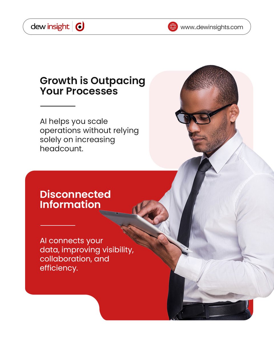 dewinsight_'s tweet photo. Is your business ready for AI?

AI delivers the greatest value when it's solving the right business challenges. If repetitive tasks, slow decisions, disconnected information, or rising customer expectations are holding you back, it may be time to rethink how your business operates.

Email insights@dewinsight.com to learn how AI can transform your operations.

#SeemplifyAI #Ai #BusinessTransformation #DewInsight