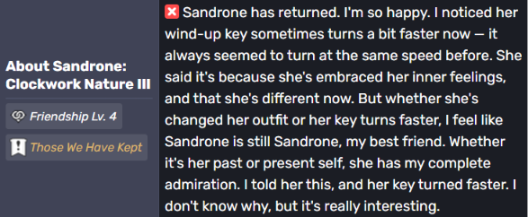 Saawawa_'s tweet photo. What the fuck I didn't notice Columbina had updated her voice line after Sandrone playable and finished the newest event, JUST WHAT THE FUCK IS THIS?!?!?!?!? https://t.co/uxKXwp7tWq