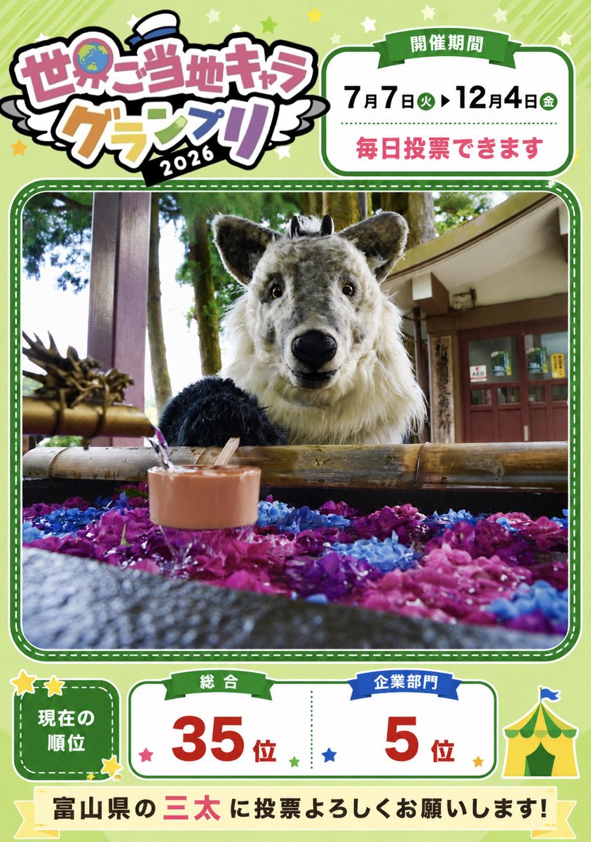 kamoshika_net's tweet photo. みんな応援ありがと〜やちゃ🐮
本日の順位！
総合35位
企業部門5位
明日もよろしくやちゃ☺️
投票はこちらから
↓↓
https://t.co/PmSc3cF7iX

#世界ご当地キャラグランプリ
#富山県
#上市町 https://t.co/0NX70YwXnZ