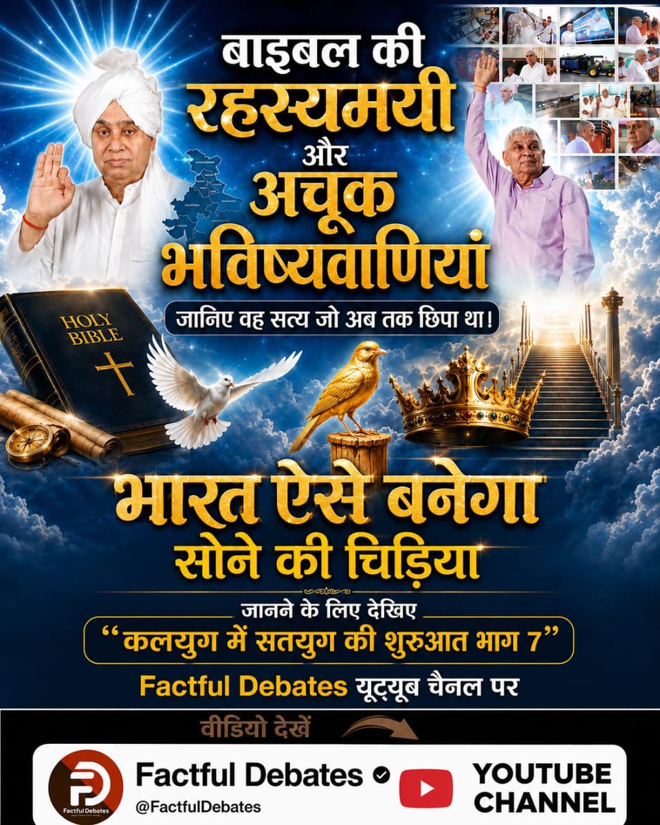 DipakPa66798365's tweet photo. #IndiaWillBecomeTheGoldenBird
मेह��ड़ा गाँव का 30 साल का जल संकट आखिर संत रामपाल जी महाराज ने 3 दिनों में कैसे खत्म किया?
जानने के लिए देखिए "कलयुग में सतयुग की शुरुआत भाग 7" Factful Debates यूट्यूब चैनल पर

Factful Debates YtChannel https://t.co/36ybcpoRlL