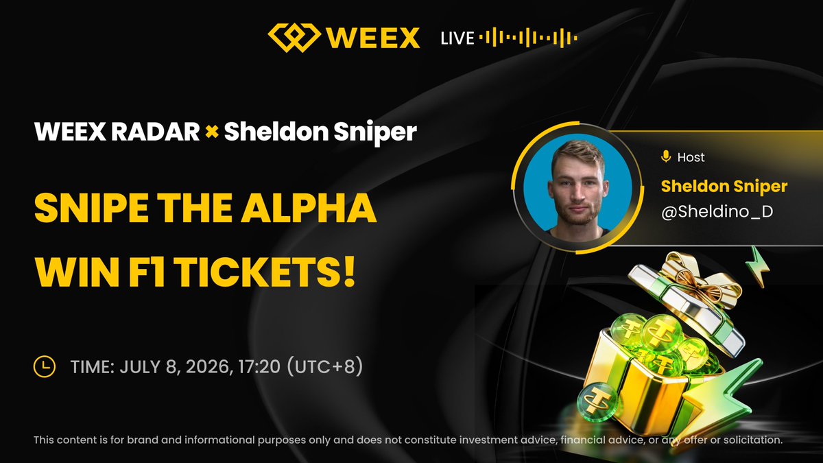 WEEX_Turkiye's tweet photo. 🏎️ WEEX Global'de yeni bir canlı yayın etkinliği yarın başlıyor!

WEEX Radar x The Moon Show yayınında yüksek potansiyelli işlem fırsatları, özel analizler ve birbirinden değerli ödüller sizleri bekliyor. 🚀

🎁 Formula 1 bileti kazanma şansı
🪂 Kripto ve hisse temalı airdrop ödülleri

📺 Hatırlatıcıyı kurmayı unutmayın👇
https://t.co/gp1KIqplAG

#WEEX #Crypto #F1 #Trading