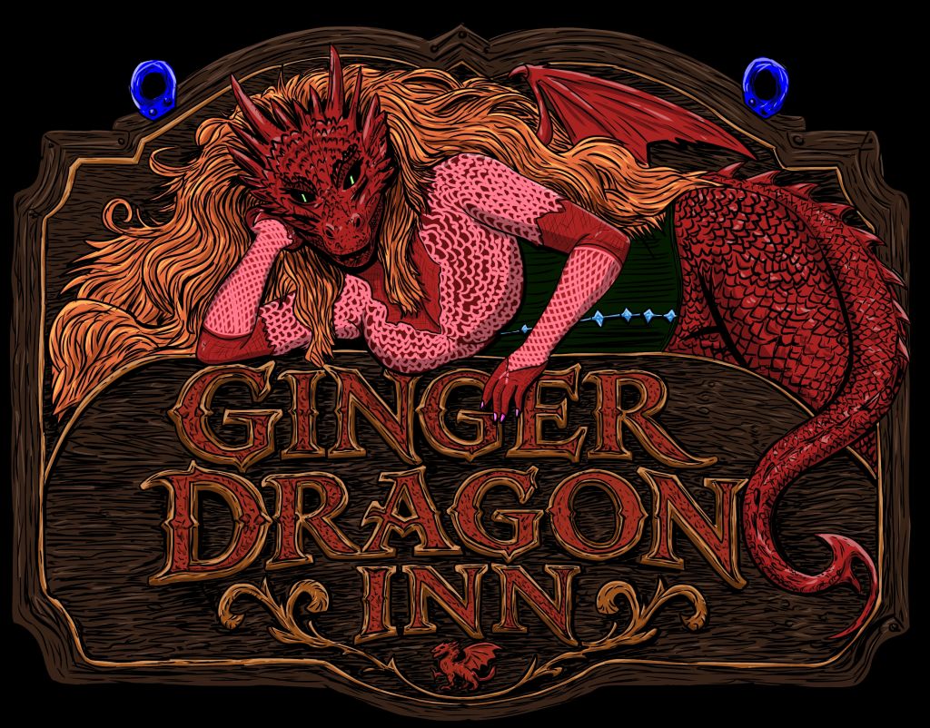 ShigorBirdman's tweet photo. I'm going to organize a little LARP in a few months (I'll make my own LARP! With hookers and blackjack!) so I spent some time on drawing a banner for the Ginger Dragon Inn. https://t.co/KkCLqbWuwB