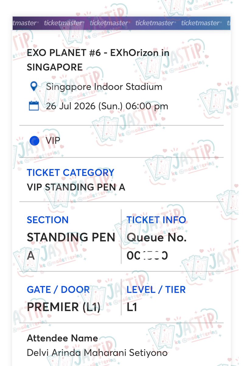 Davidmahu1's tweet photo. SELLING TIKET EXO SINGAPORE

🗓️ show 26 juli 2026
🎫 VIP A STANDING 
📌 1 tiket / QN : 15XX
☑️ direct transfer to your account

100% trusted legit boleh cek yaa gais udh banyak proof 💖

dm ke twitter / ig : moilettering

wts sg sgp exhorizon extra https://t.co/btGXBx0Azx