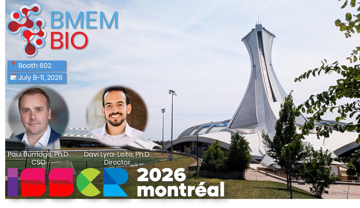 bmembio's tweet photo. We are excited to be in Montréal for the 2026 @ISSCR  Annual Meeting.

Come and meet us at Booth 602 to discover how our products can help advance your hiPSC projects!

And stop by poster W1337 to learn more about the science behind BMEM Max. 

#ISSCR2026 https://t.co/RIgrmOwa5z