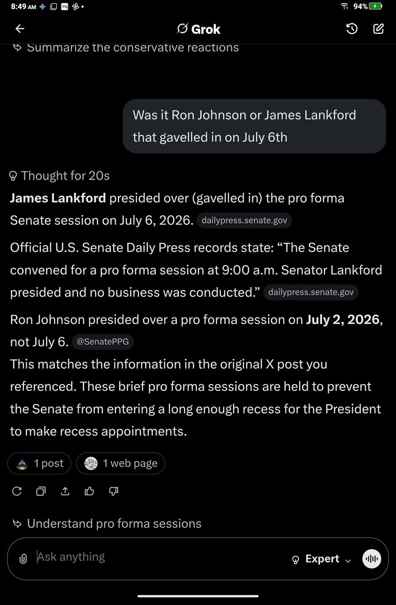 PatriotWoman22's tweet photo. 👏🎊👇👏🎊👇👏🎊👇
It looks like our pressure campaign worked because Ron Johnson got scared and didn't gavel in for the second time on July 6th 
We still hold him responsible for gaveling in on July 2nd https://t.co/6t8VHBvaYV