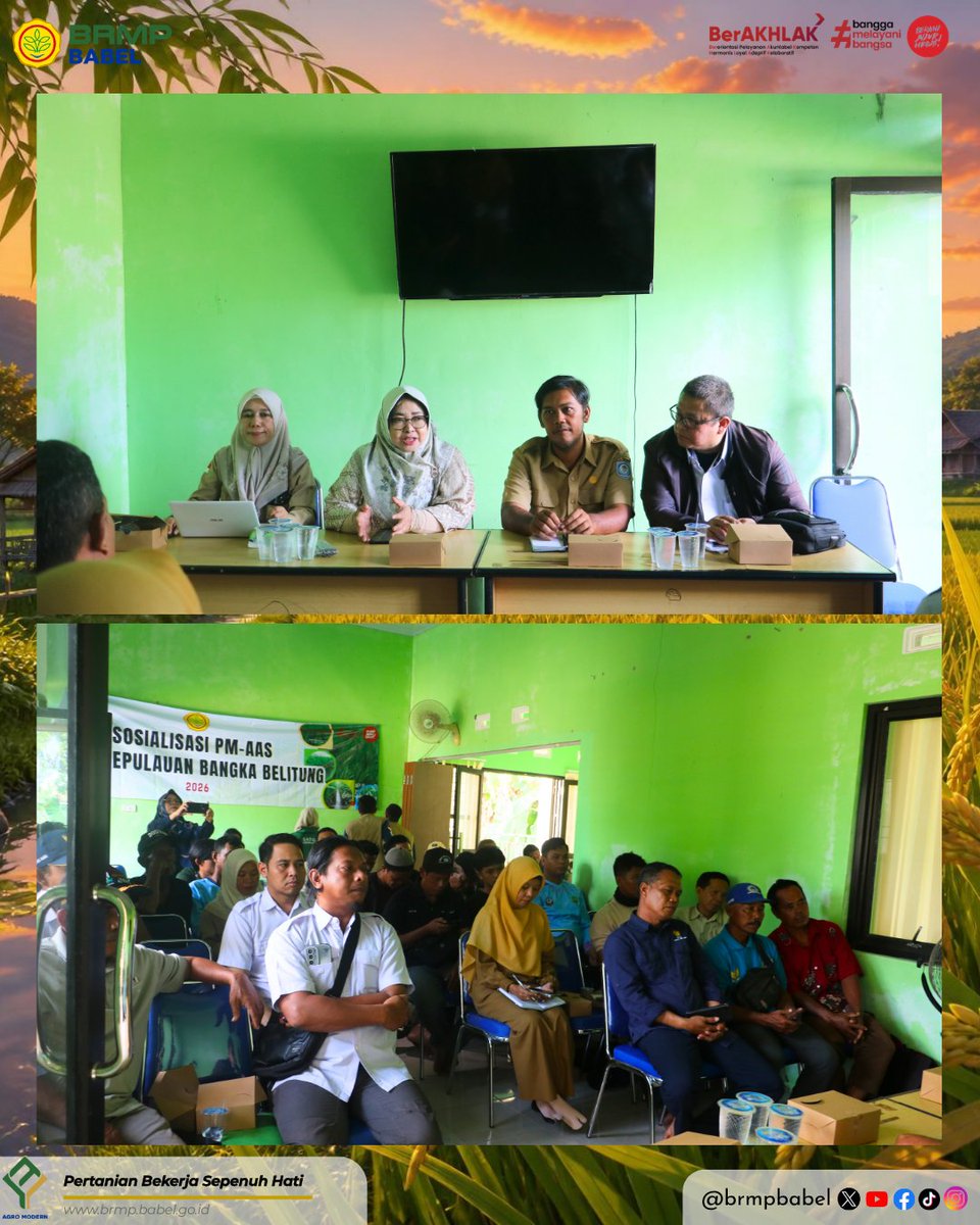 brmpbabel's tweet photo. Bangka Selatan, 7 Juli 2026 – Balai Besar Penerapan Modernisasi Pertanian Kepulauan Bangka Belitung menggelar Sosialisasi Pertanian Modern – Advanced Agriculture System (PM-AAS) di Balai Penyuluhan Pertanian (BPP) Rias, Kecamatan Toboali, Kabupaten Bangka Selatan, Selasa (7/7). https://t.co/vOnzcBckXL