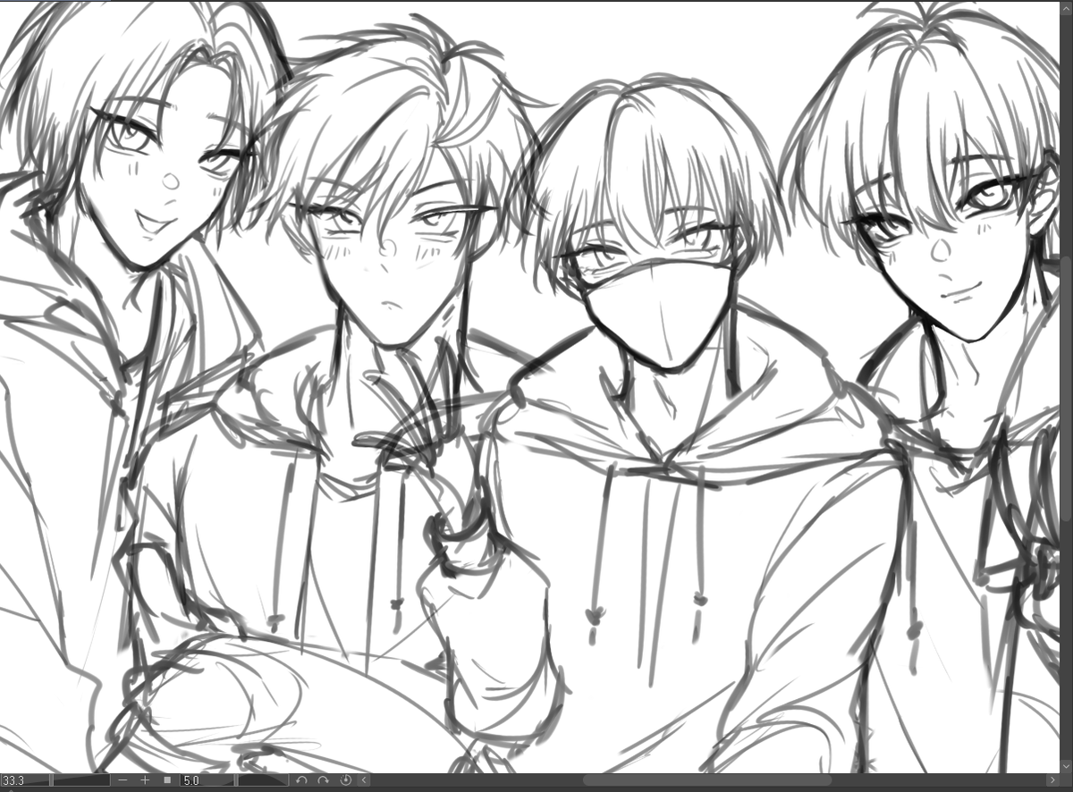 HastyOC's tweet photo. quick sketch today-ma boys in hoodie meeting
Shin, Sakura, Inumaki and Isagi 🫳💭🌸🍙🧩 https://t.co/wcdAGdbnOT