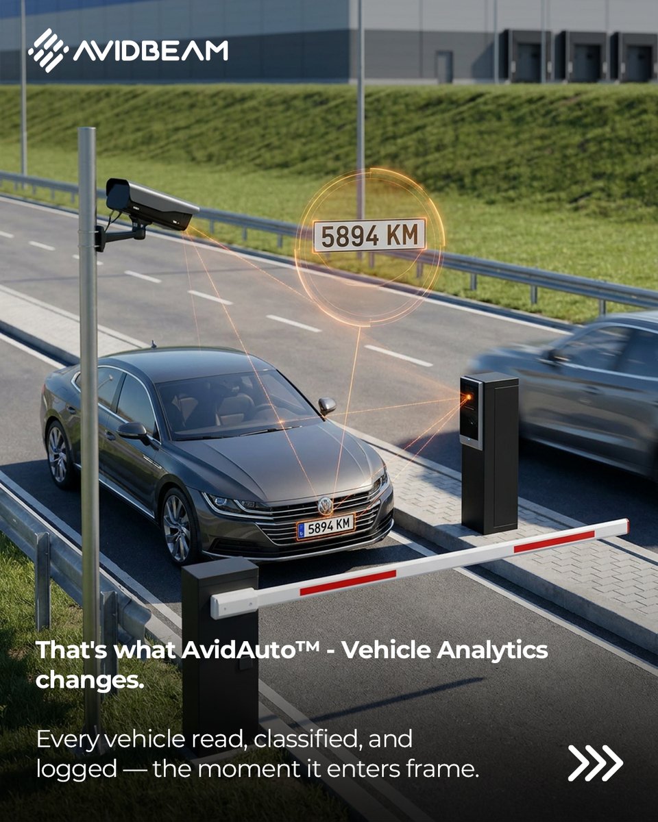 AvidBeam's tweet photo. Most security teams don't lose track of vehicles. They lose track of time.
The gap isn't in the camera — it's in the seconds between "recorded" and "recognized."
#VehicleAnalytics #SmartSecurity #AvidBeam #LPR https://t.co/to6hEctFgQ