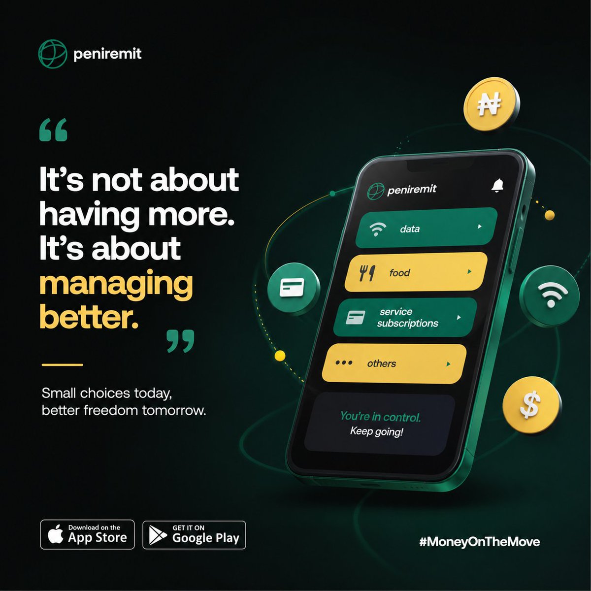 LovelynAmazu's tweet photo. Every payment tells a story. Make yours one of freedom, not financial stress. Move money the smarter way with Peniremit.
Download peniremit today!
#wikicat #peniremit https://t.co/CQqoz1cQMZ